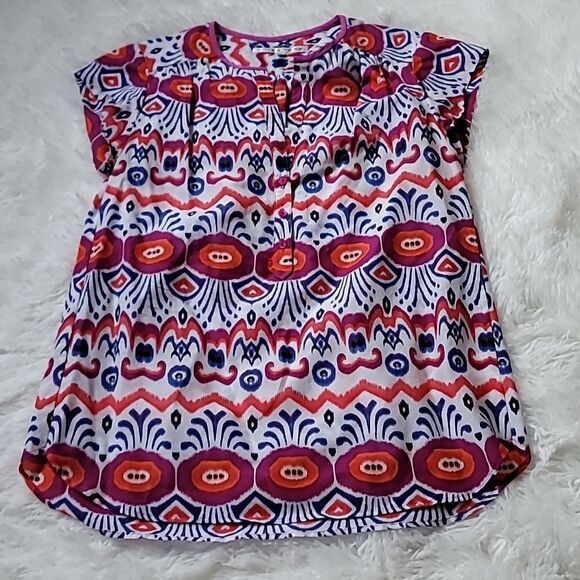 Trina Turk Patterned Silk Top Size Small - Picture 1 of 5